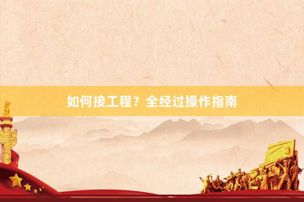 如何接工程？全经过操作指南