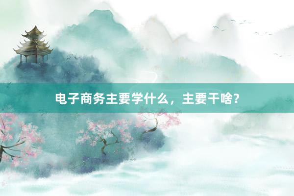 电子商务主要学什么，主要干啥？